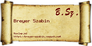 Breyer Szabin névjegykártya